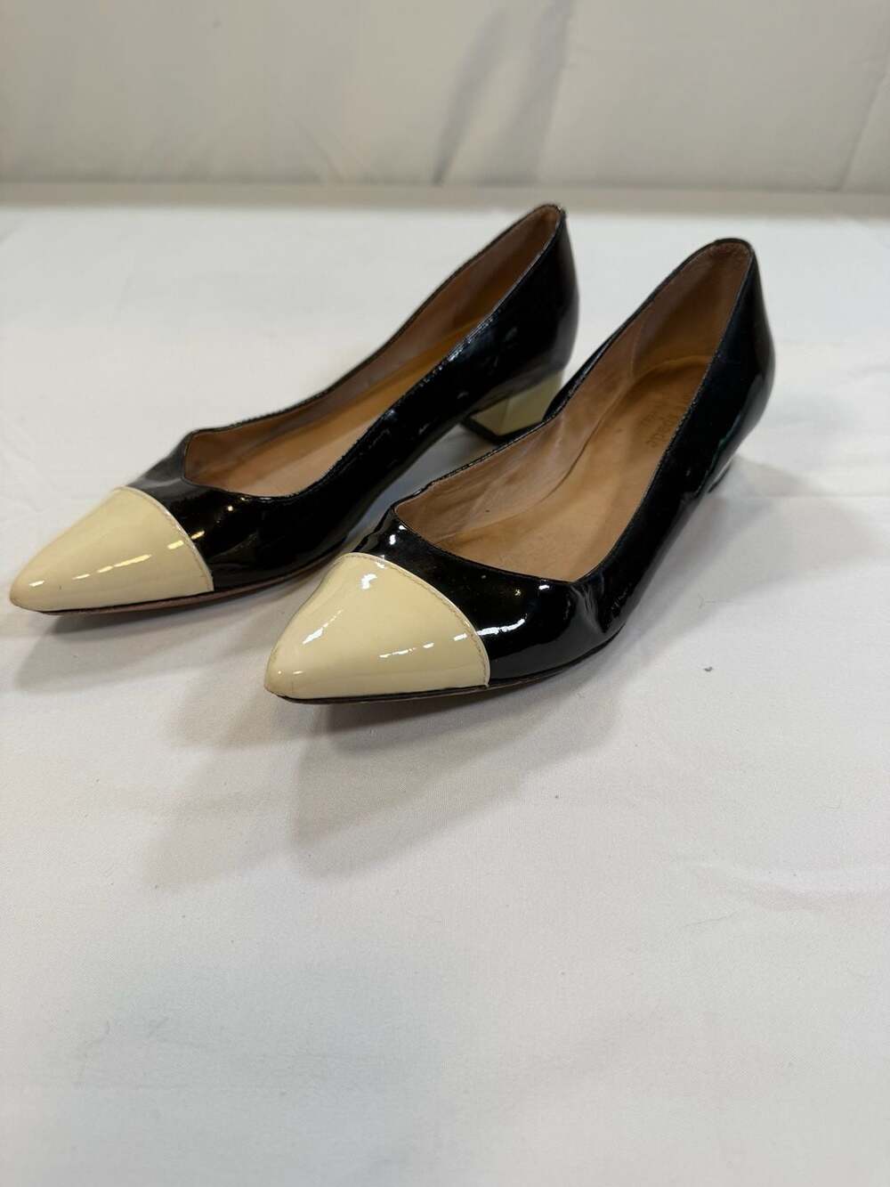 Kate Spade New York Patent Leather Cap Toe Block Heel Pumps Size 6M